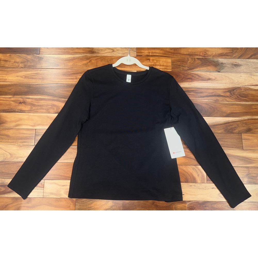 Lululemon Love Organic Cotton Crewneck Long Sleeve Black Size S NWT